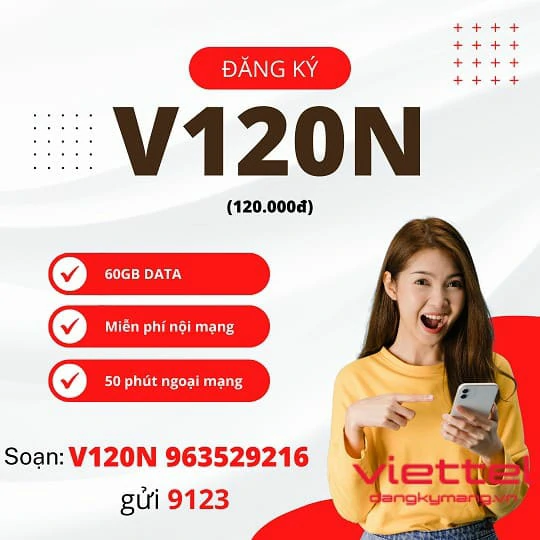 Đăng ký gói cước V120N của Viettel