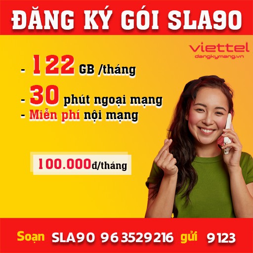 Đăng ký gói SLA90 Viettel có 4GB 1 ngày Đăng ký gói SLA90 Viettel có 4GB 1 ngày