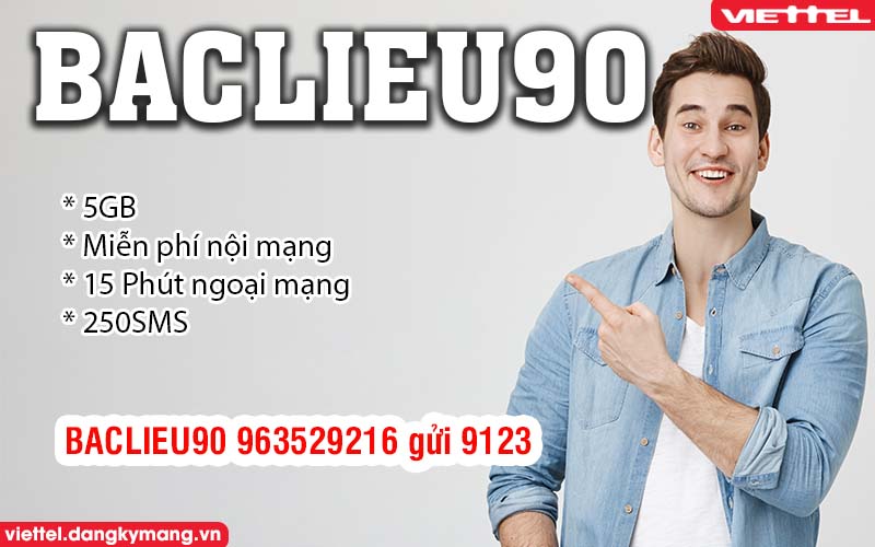 Đăng ký gói BACLIEU90 Viettel