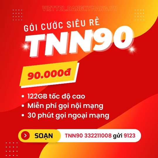 Đăng ký 4G gói TTN90 Viettel Thái Nguyên Đăng ký 4G gói TTN90 Viettel Thái Nguyên