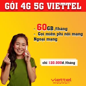 Đăng ký 4G Viettel 60gb tháng trên sim đang dùng
