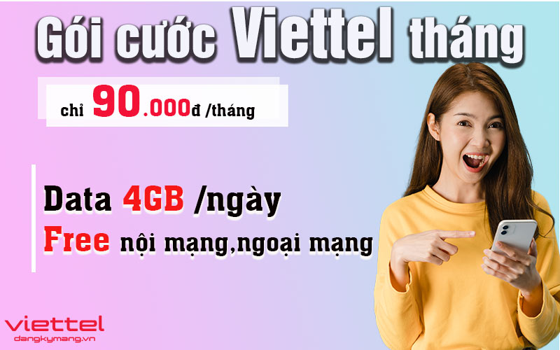 Đăng ký gói 90k Viettel Đăng ký gói 90k Viettel