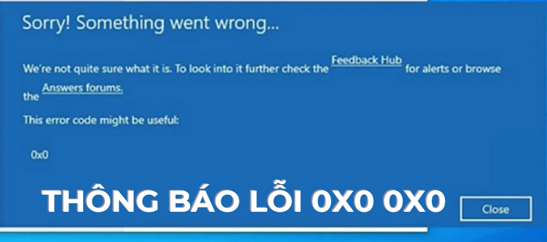 0x0 0x0 Error là gì ? Cách sửa lỗi trên Windows 10, 11 nhanh chóng Nhận biết lỗi 0x0 0x0