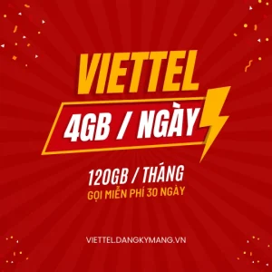 Đăng ký 4G Viettel 4GB 1 ngày lên mạng
