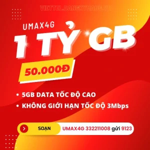 Gói cước UMAX4G Viettel