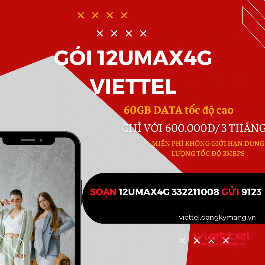 Gói cước 12UMAX4G Viettel