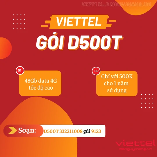 Gói cước D500T Viettel