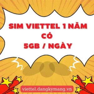 Sim 4G Viettel trọn gói 1 năm 5GB ngày