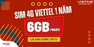 Sim 4G Viettel trọn gói 1 năm 6GB / ngày