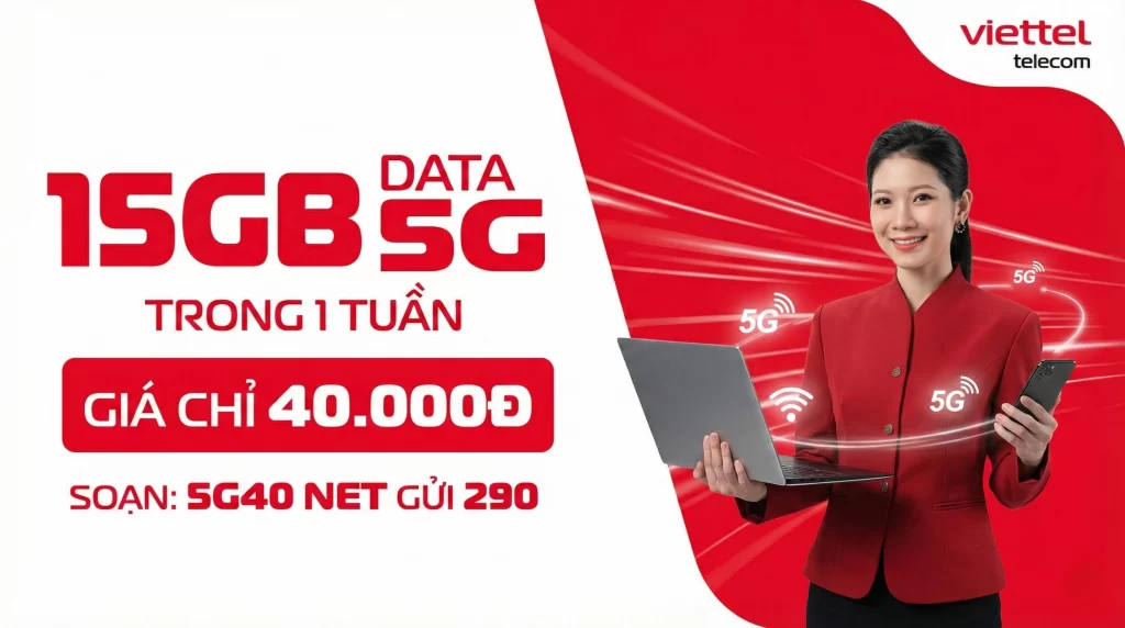 Đăng ký gói 5G40 có 15GB