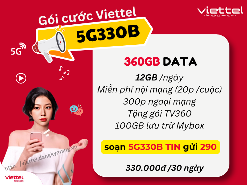 Gói cước 5G330B của viettel