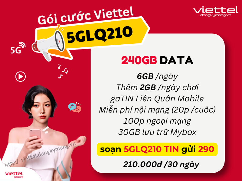Gói cước 5GLQ210 của viettel